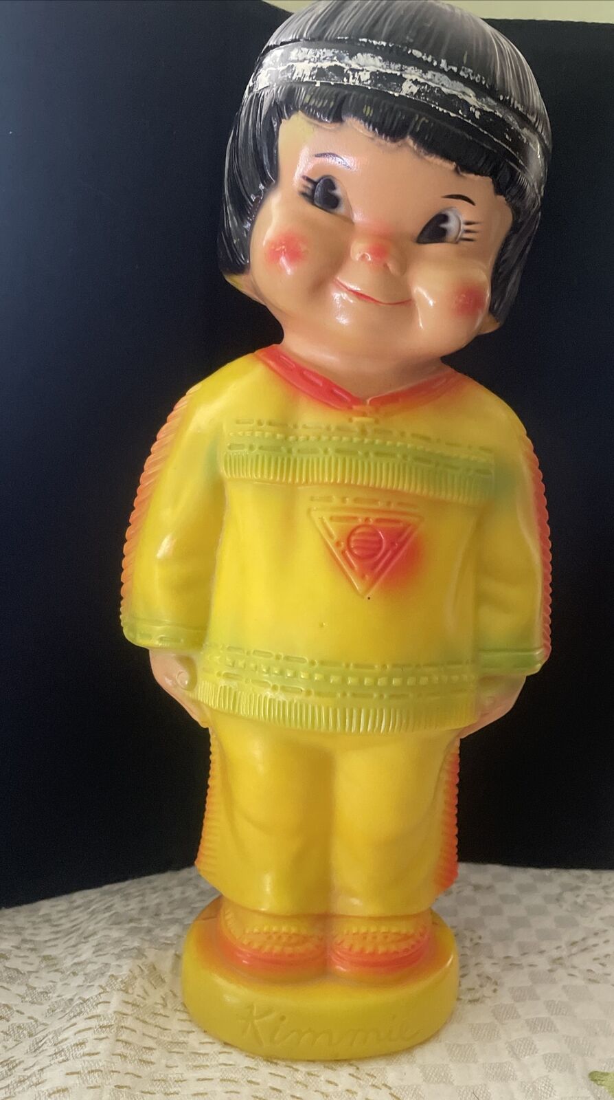 60s Vintage Kimmie Native Plastic Coin Bank 