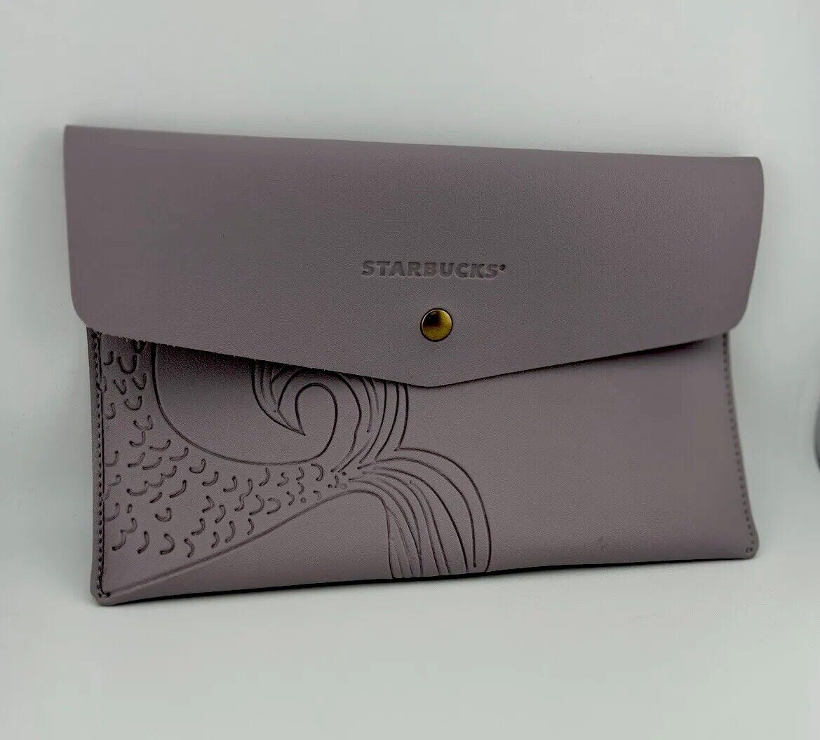 Starbucks Lilac Clutch, Card Holder, Leather, Siren Tail, Limited Edition 10x6