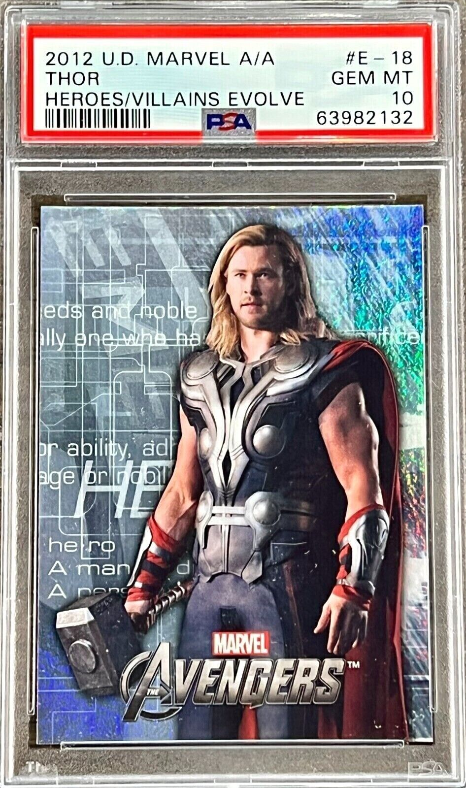 2012 Marvel Avengers Thor #E-18 PSA 10 GEM MINT (RARE: Population 5)