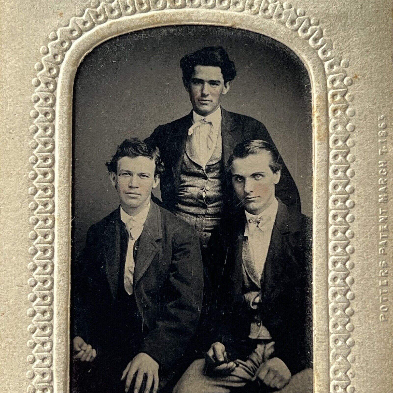 Antique Tintype Group Photograph Dapper Handsome Young Men Lancaster PA