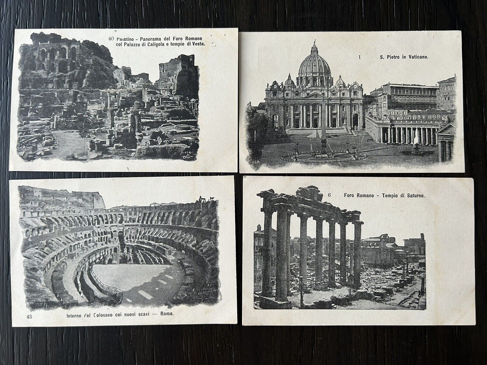 4 Italian Postcards 1900s - Old Cities 