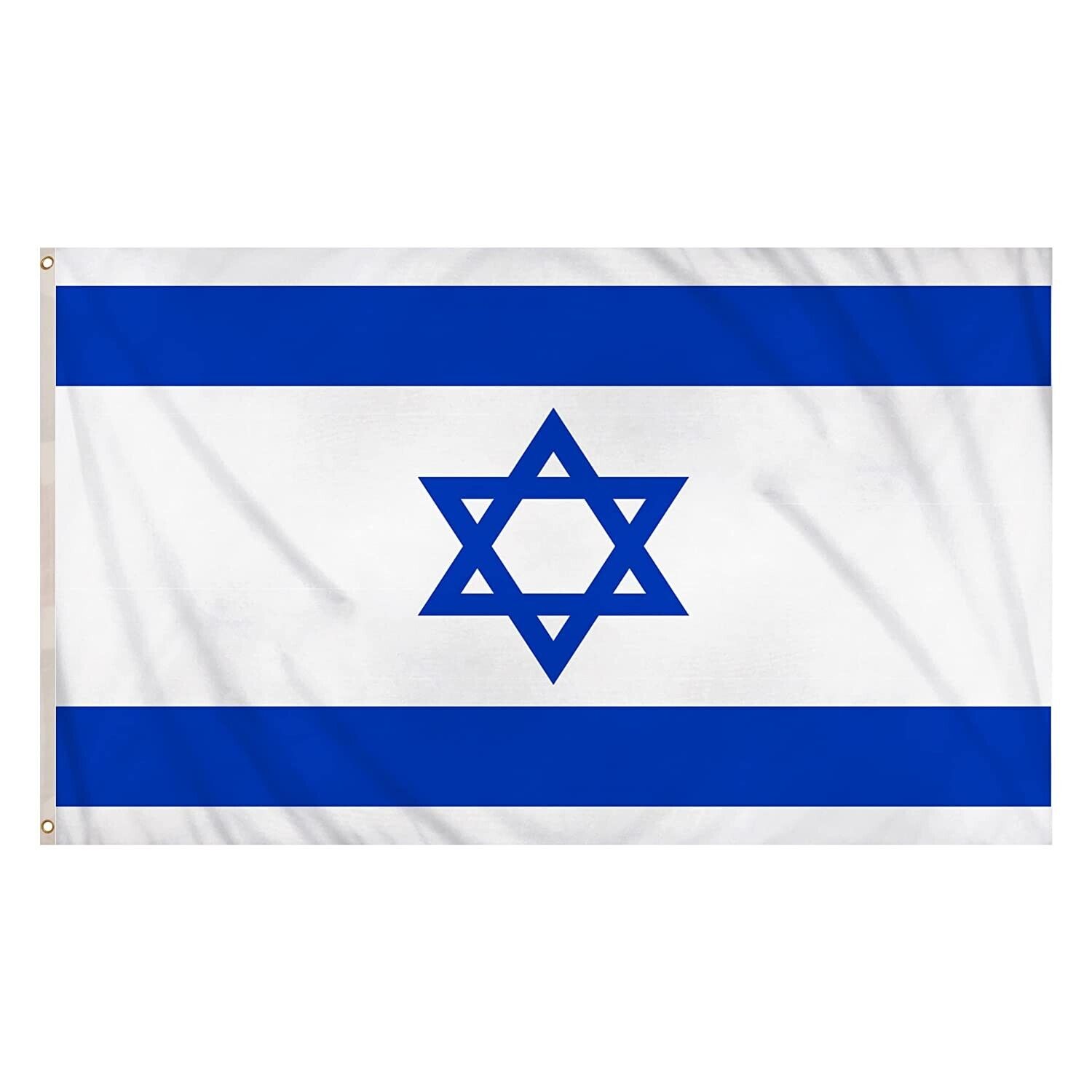 LARGE 5FT X 3FT ISRAEL FLAG UK ISRAELI NATIONAL BANNER COLOUR WITH BRASS EYELETS