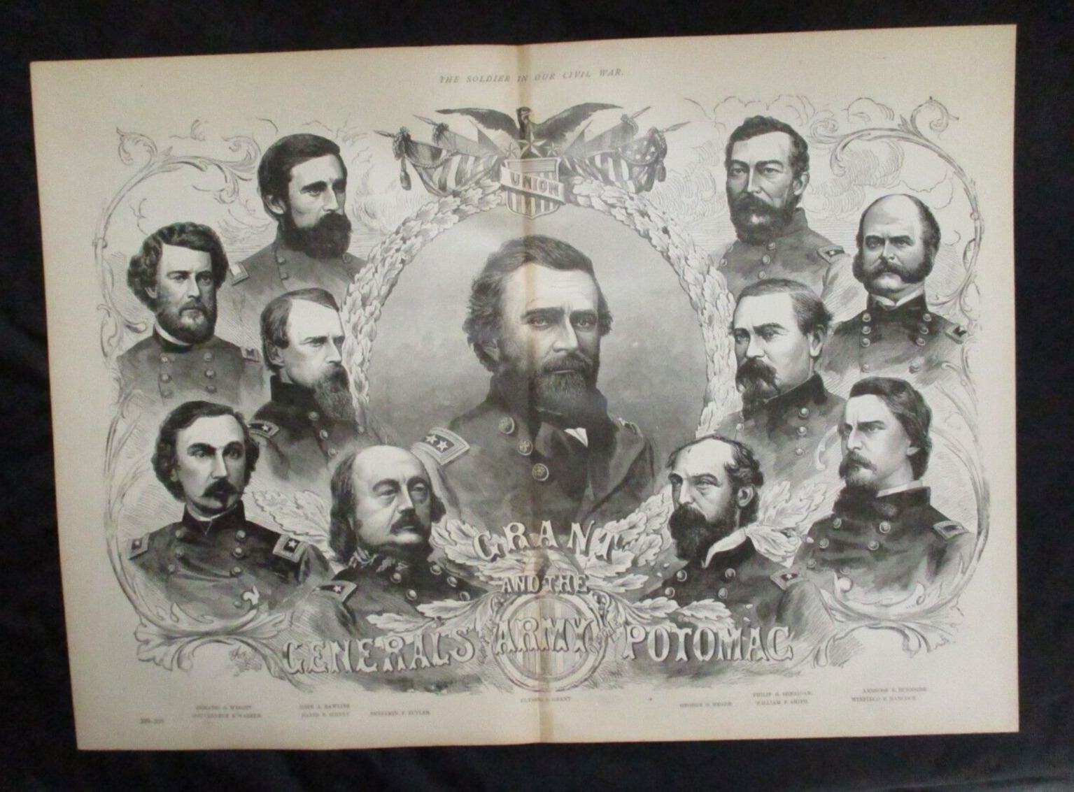 1885 Civil War Print- Grant & Generals of the Army Of The Potomac - FRAME 4 GIFT