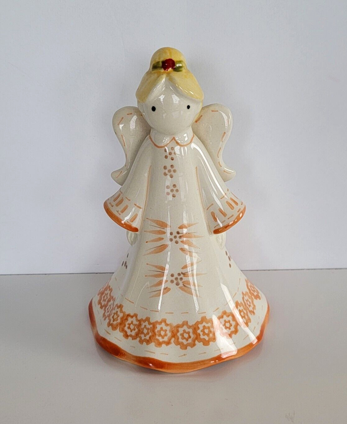 Temp-tations By Tara Old World Angel Bell Figurine in Spice Hand Painted Retired