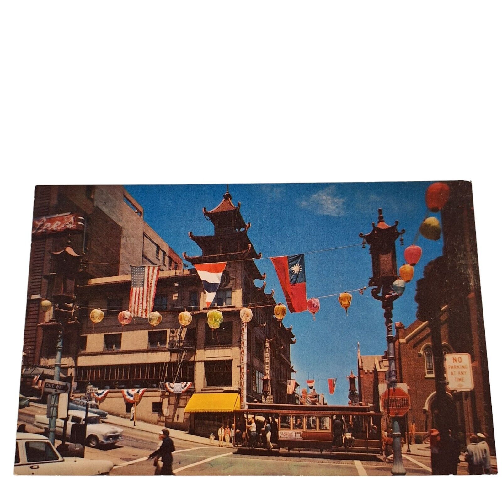 Postcard San Francisco Chinatown Trolley Street View Card California Chrome