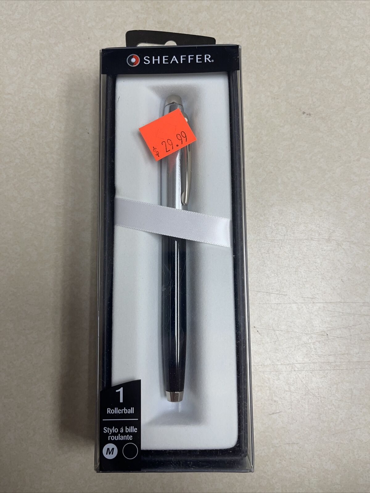 Sheaffer 100 Rollerball Pen, Black & Chrome, Brand New