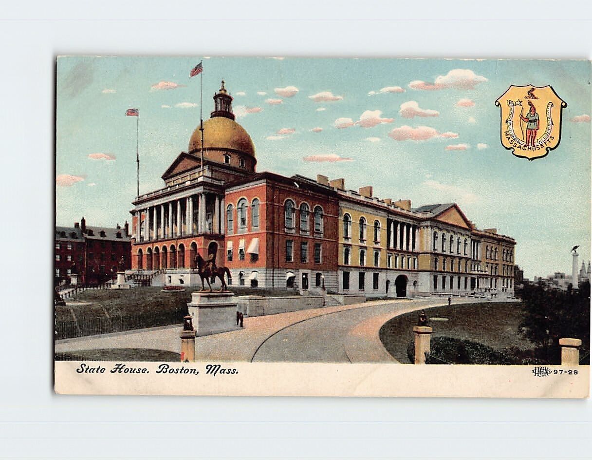 Postcard State House Boston Massachusetts USA