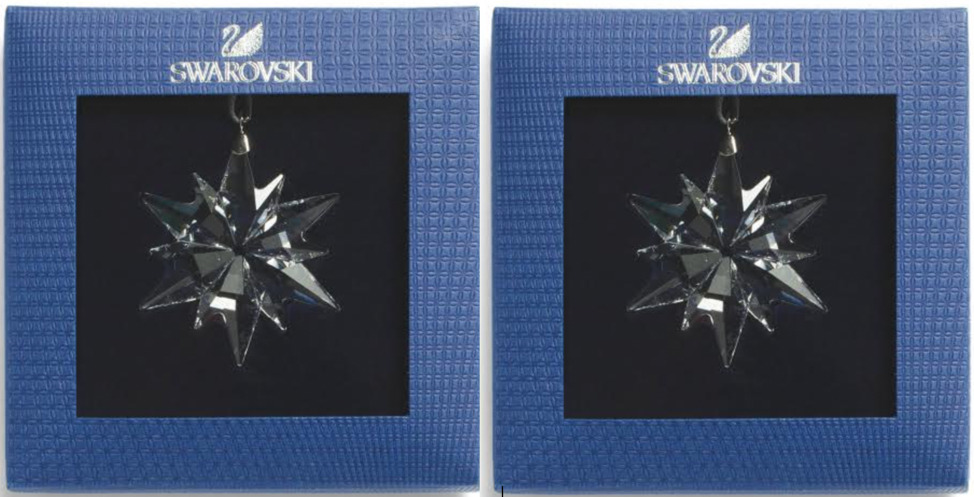 Swarovski Little Star S/2 Ornaments Crystal Authentic 5257592 COA New Box