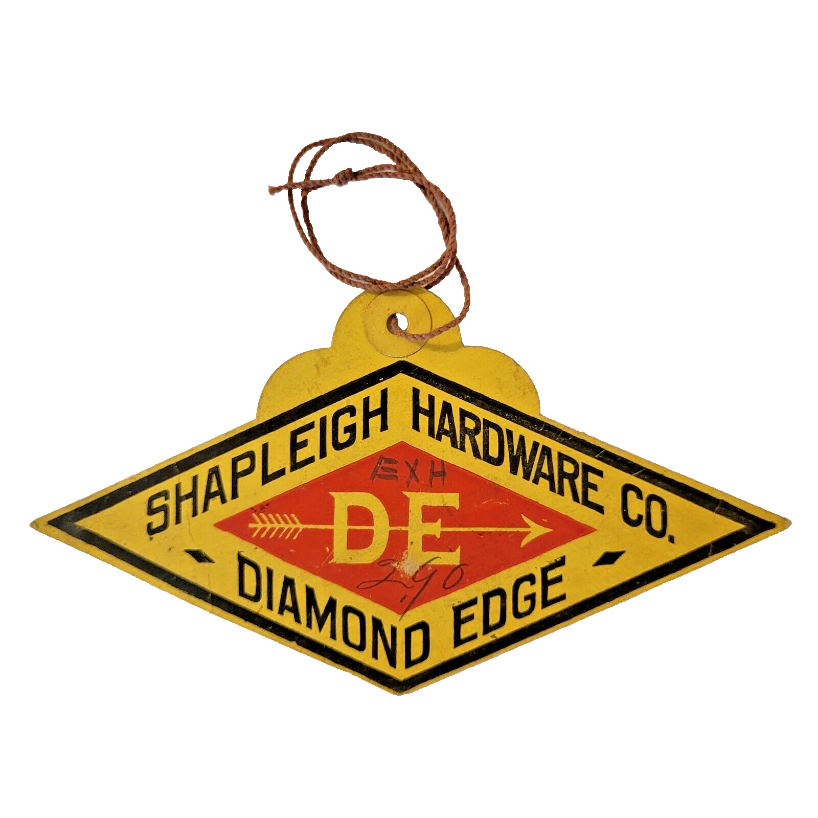VTG Antique SHAPLEIGH HARDWARE Co Diamond Edge Hand Saw Tool Hang Tag Label Rare