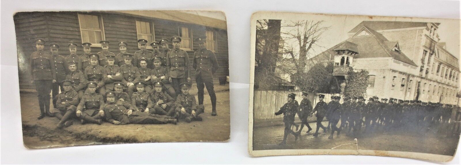 Antique RPPC British Military Postcard Soldiers WWI Era? Lot 2 Unused