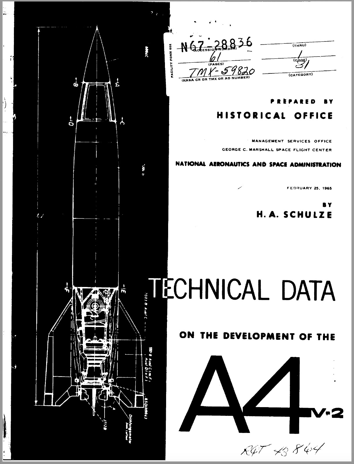 61 Page 1965 NASA WWII German V-2 A-4 Rocket Technical Data Manual on CD