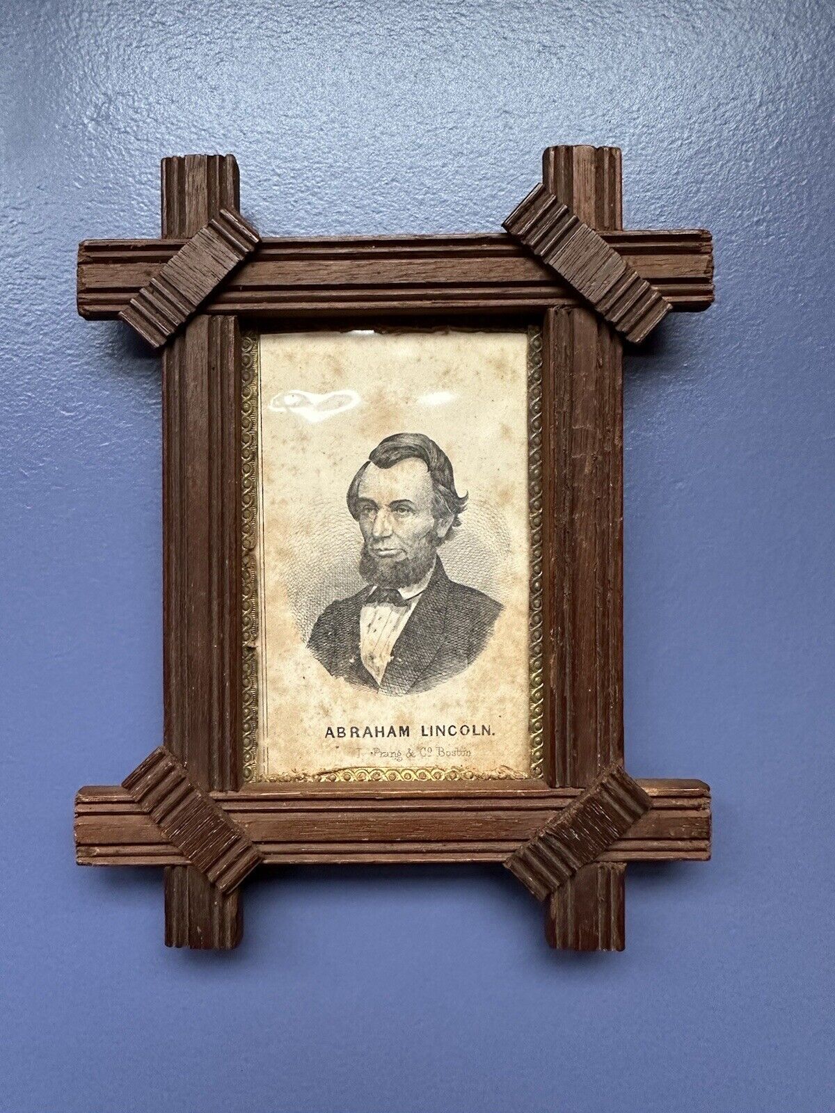 1861 Abraham Lincoln first-year print Louis Prang & Co. Boston lithographic card