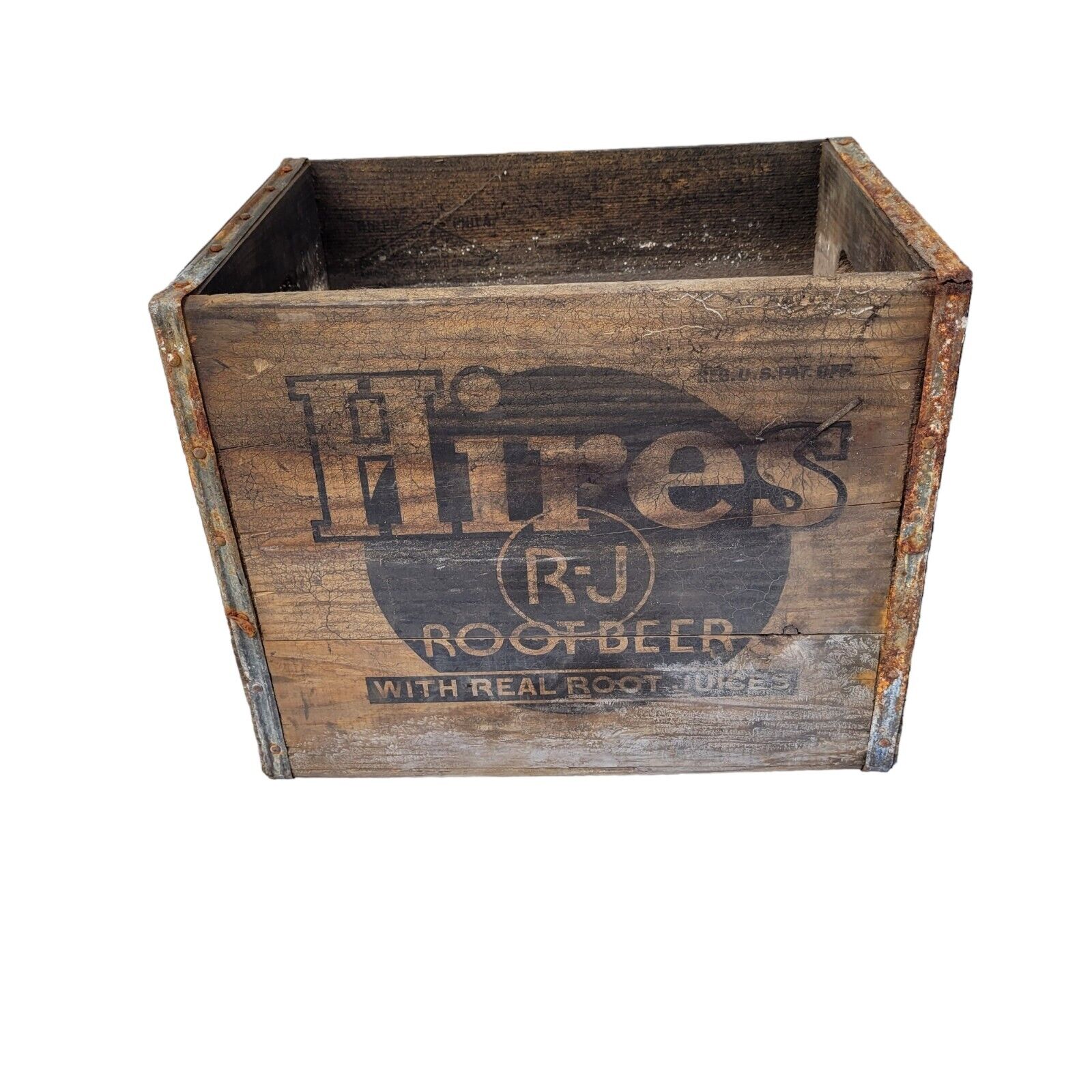 Rare Vintage Hires Root Beer  Wood  Wooden Case / Crate / Box