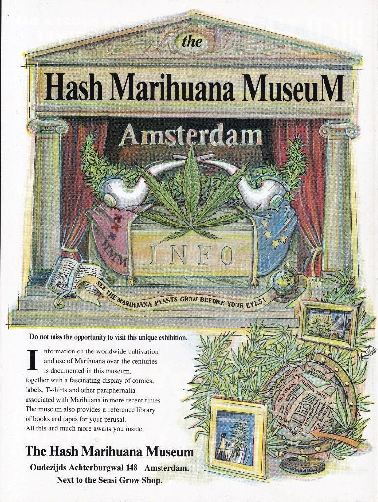 RARE 1993 Hash Marihuana Museum Print-Ad/ Amsterdam
