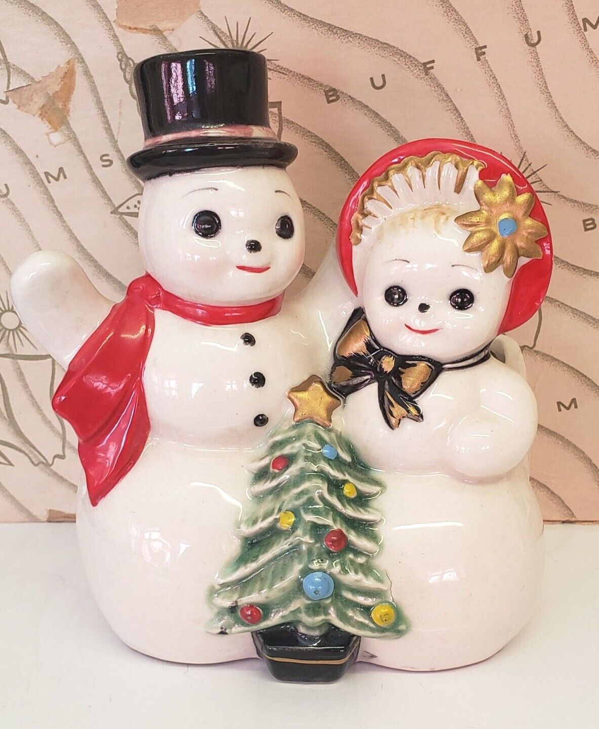 RARE Vintage Snowman Planter, PY Miyao? Norcrest? Lefton? Kitsch And Adorable