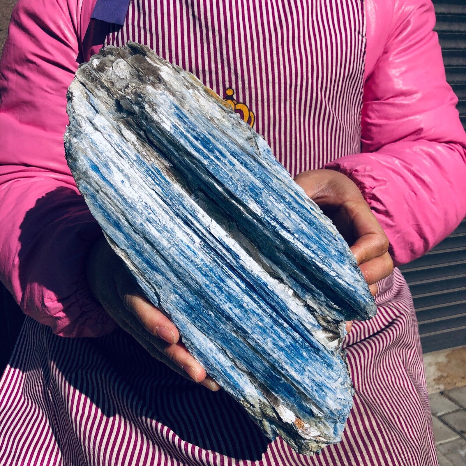 11LB Rare Natural beautiful Blue KYANITE With Quartz Crystal Specimen Rough