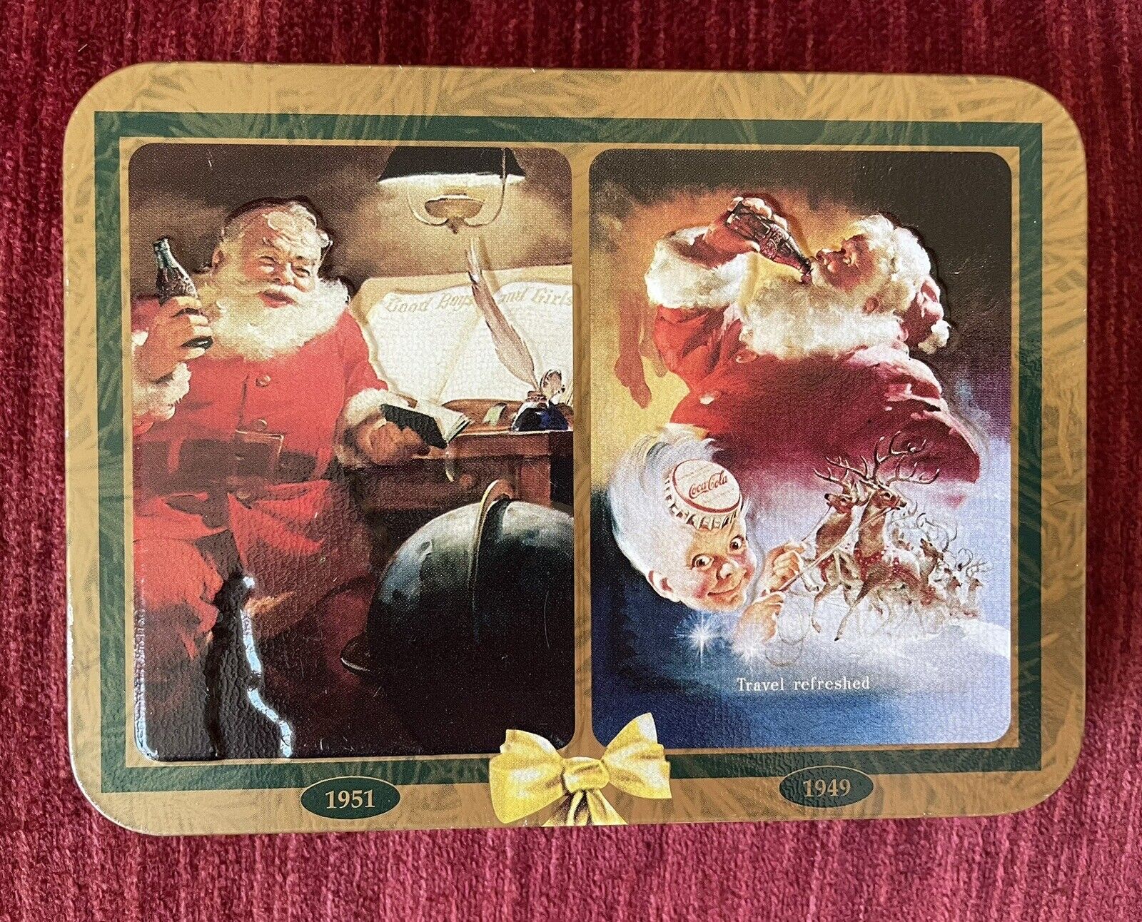 Vintage 1997 Coca-Cola Playing Cards In Tin - Santa Claus Nostalgia Sealed Decks