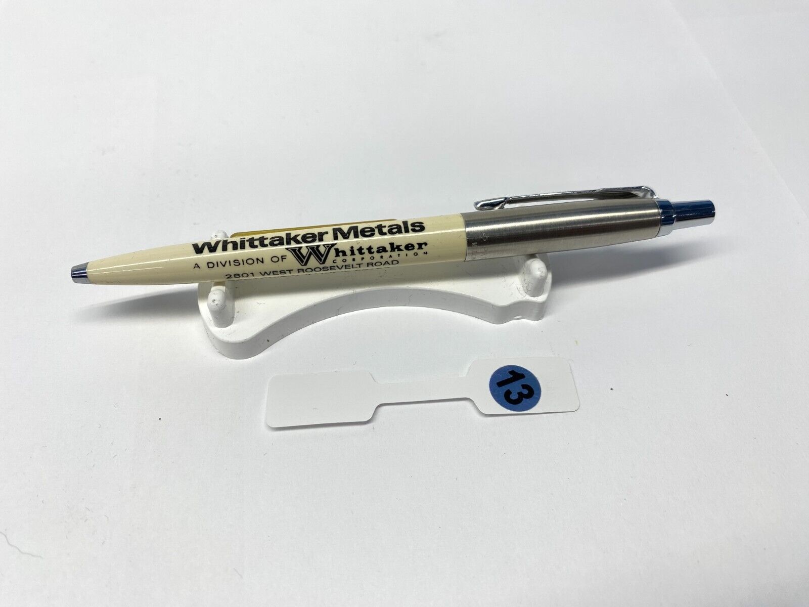 VTG Parker Chrome Pen Jotter USA Ad Promo NOS Window Whittaker Metals IL 07-13