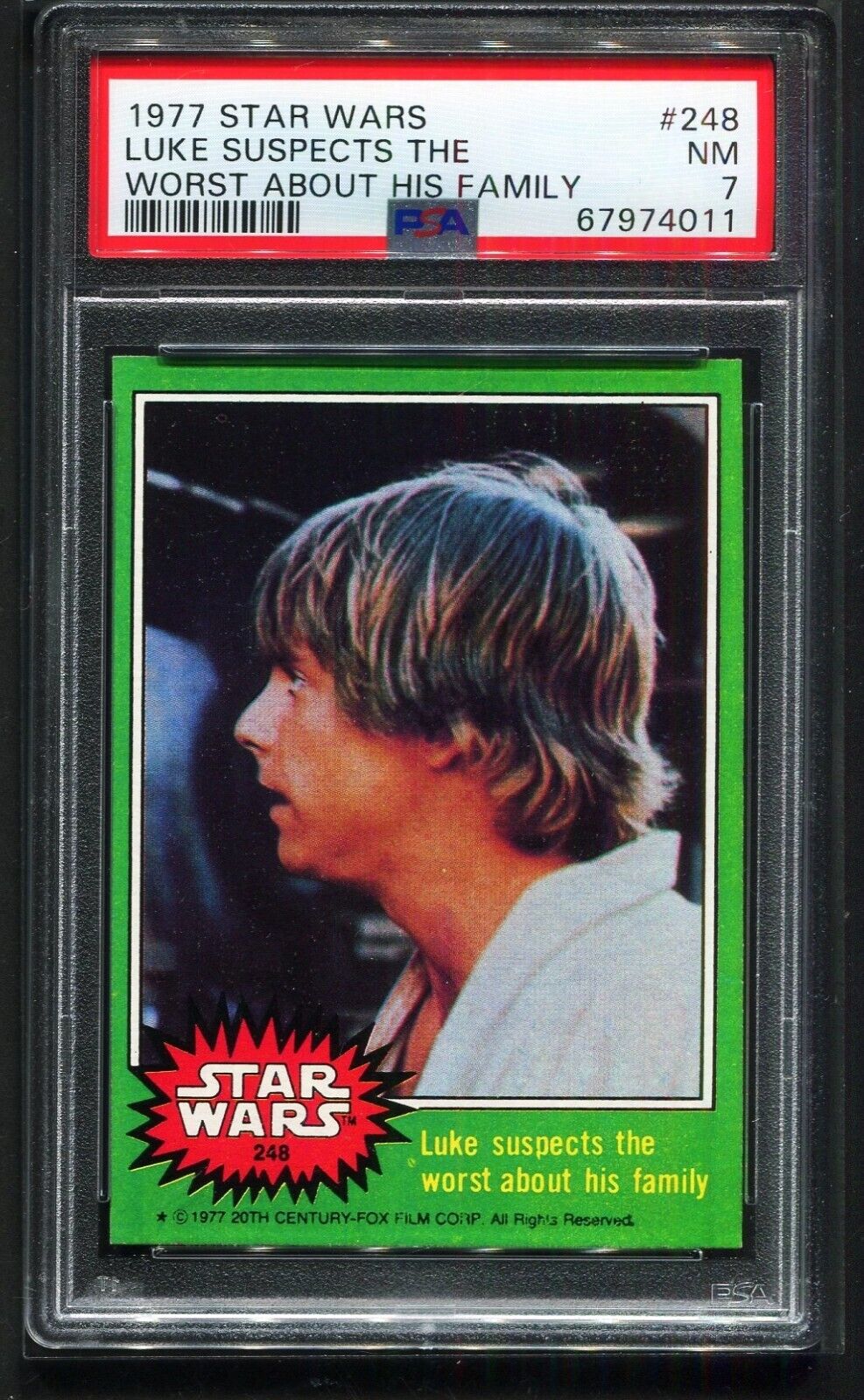 PSA 1977 Star Wars #248 LUKE SUSPECTS THE WORST ABOUT HIS FAMILY PSA 7 NM