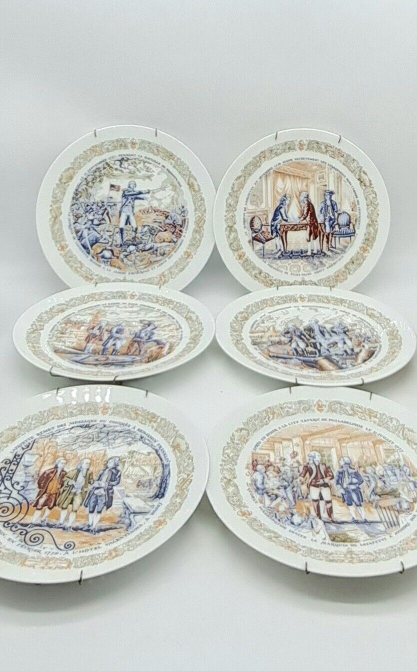 Vintage Set Of 6 D\'Arceau Limoges Decorative Plates
