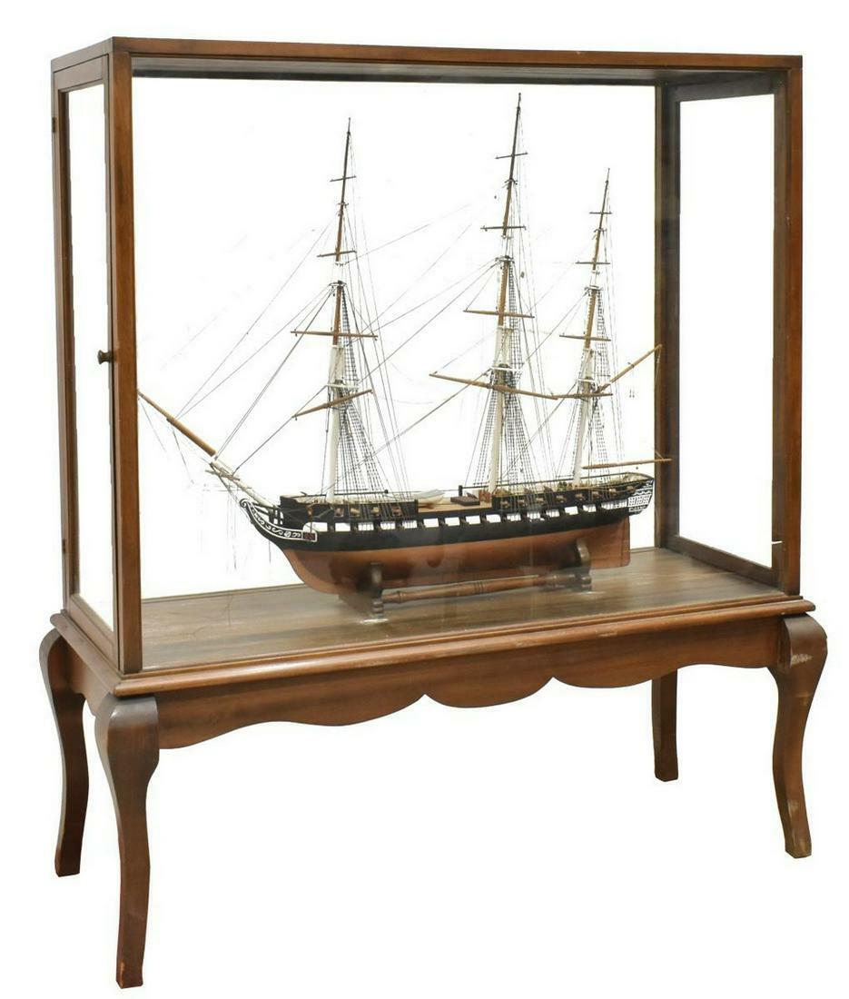 Ship Model, USS Constellation and Large Display Case, Fantastic Piece