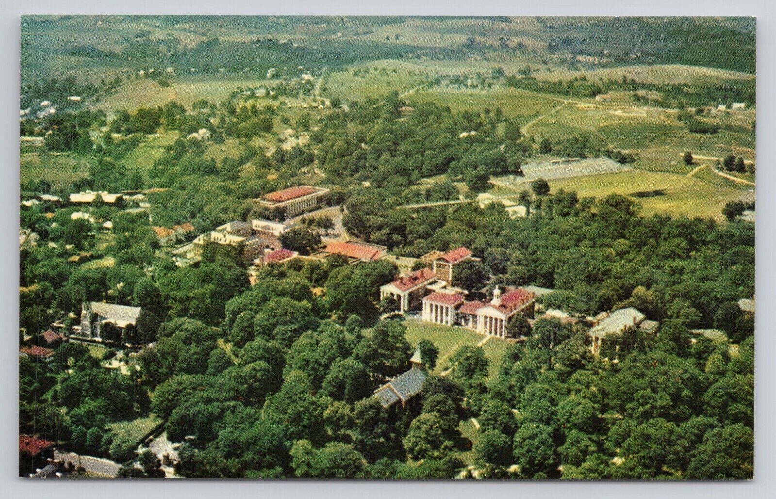 Aerial View Of Washington and Lee University Postcard 1780