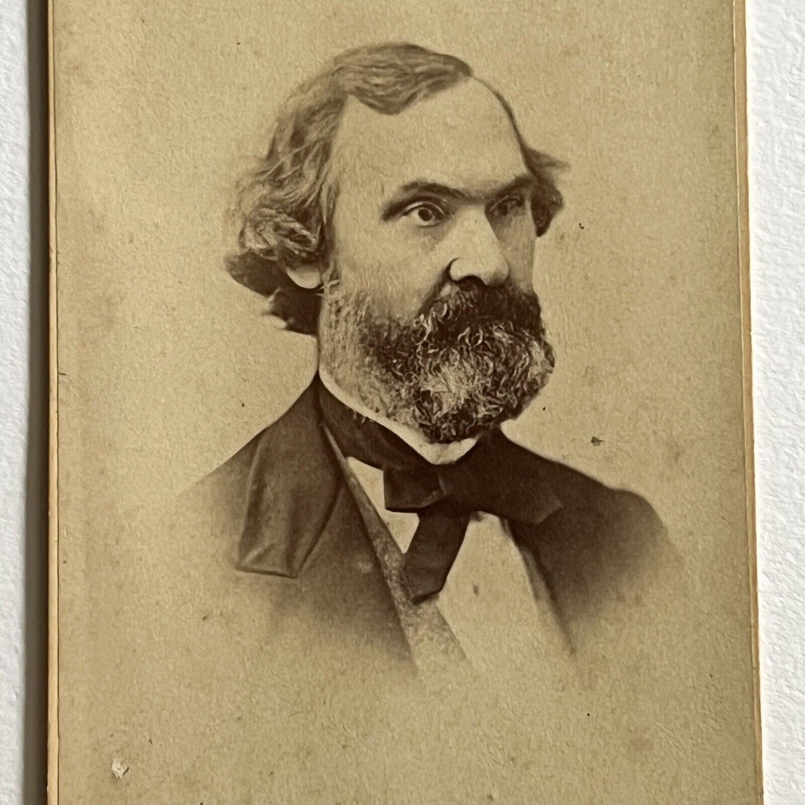 Antique CDV Photograph Charming Mature Man Beard ID Thomas Harlow Medford MA