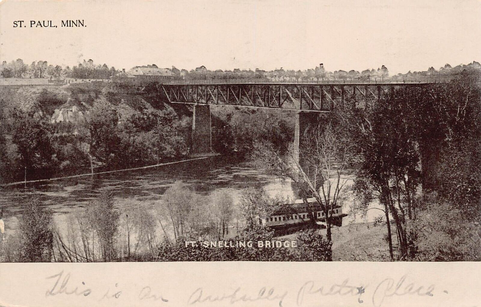 Mendota Heights Minnesota Fort Road Snelling Bridge c1908 Vtg Postcard B20