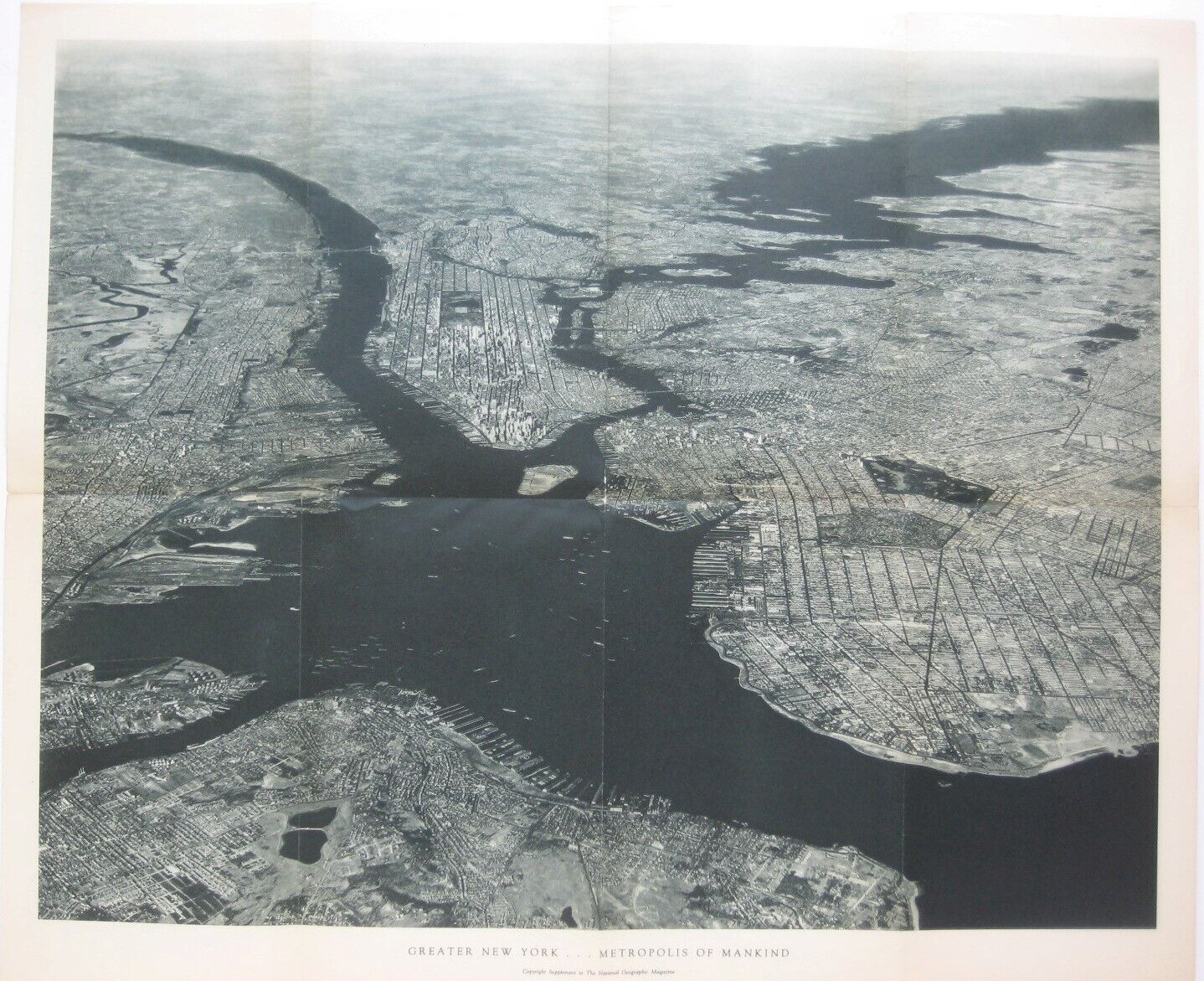 1933 US Army Air Corps Aerial Photo Map NEW YORK CITY Manhattan Brooklyn Bronx