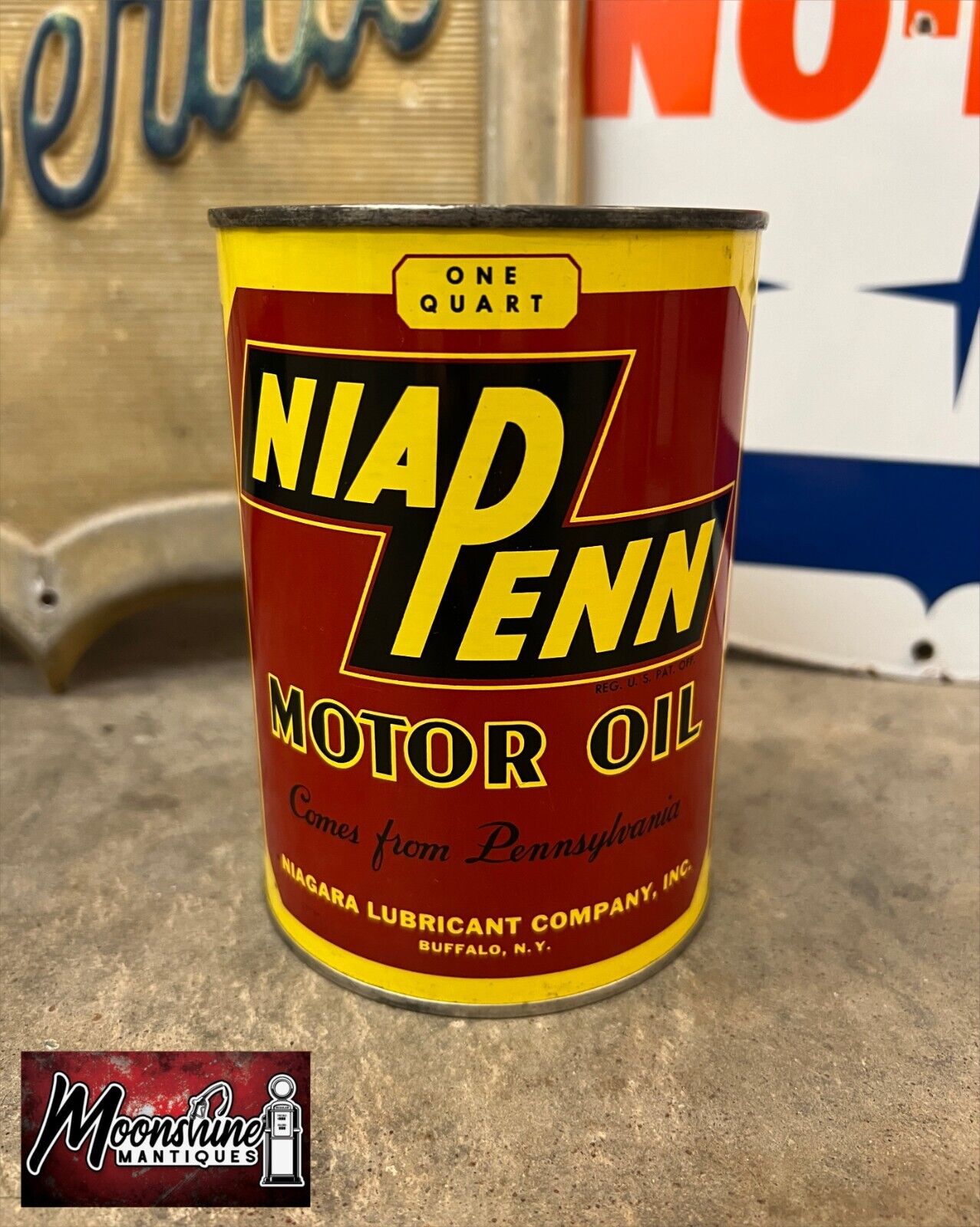 Rare 1950’s NIA PENN Motor Oil Can 1 qt. - Gas & Oil