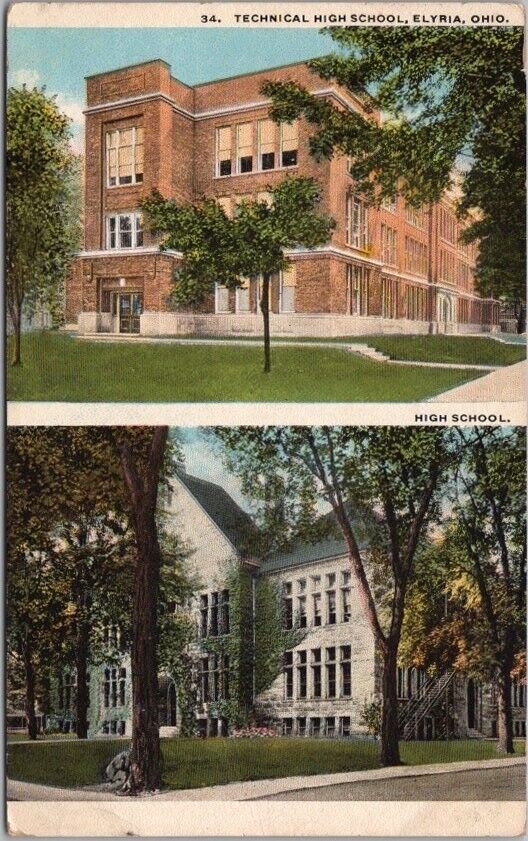 Vintage 1921 ELYRIA, Ohio Postcard 