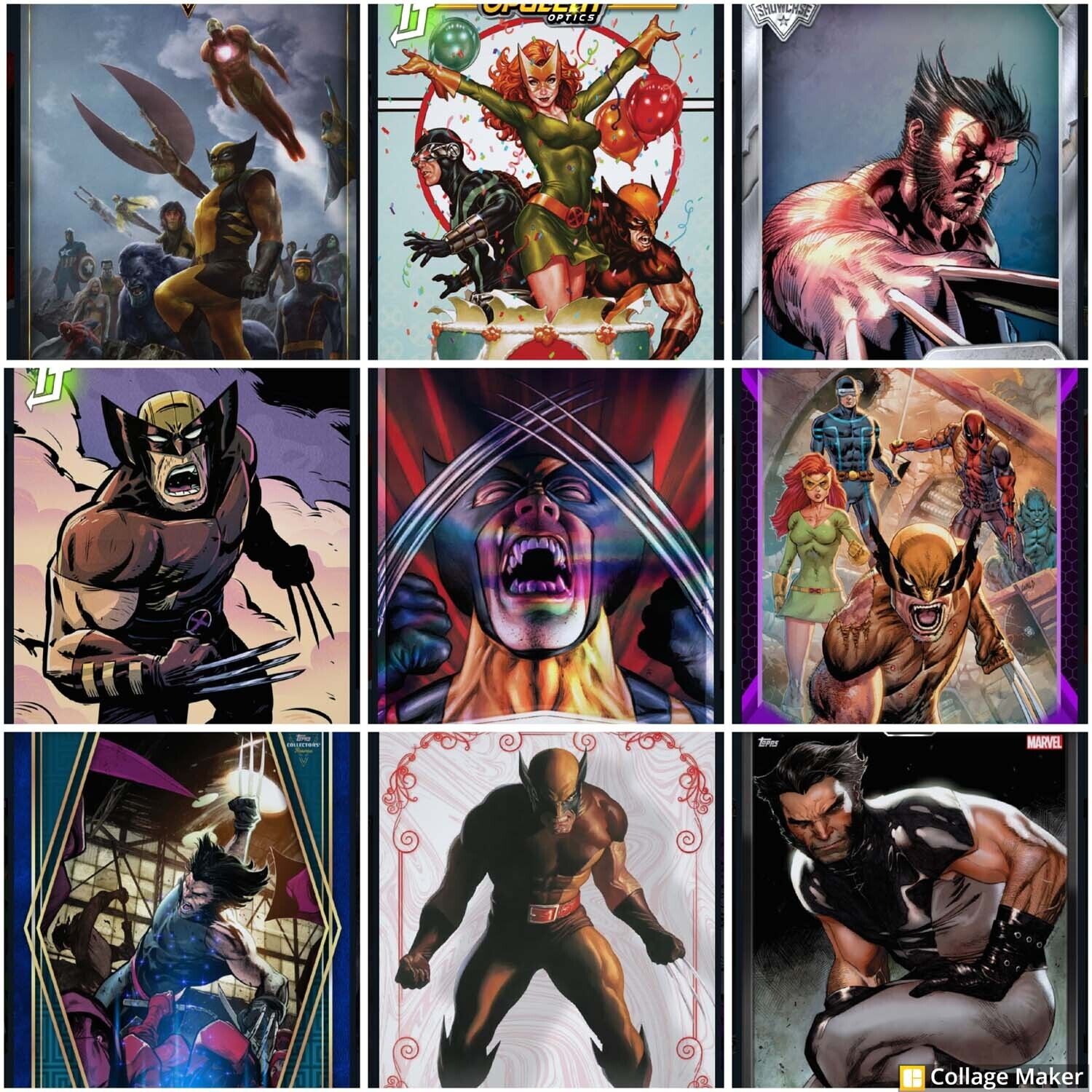 Lot of 9 WOLVERINE Topps Marvel Collect SUPER RARE (SR) Cards +9 FREE RARE NEEDS