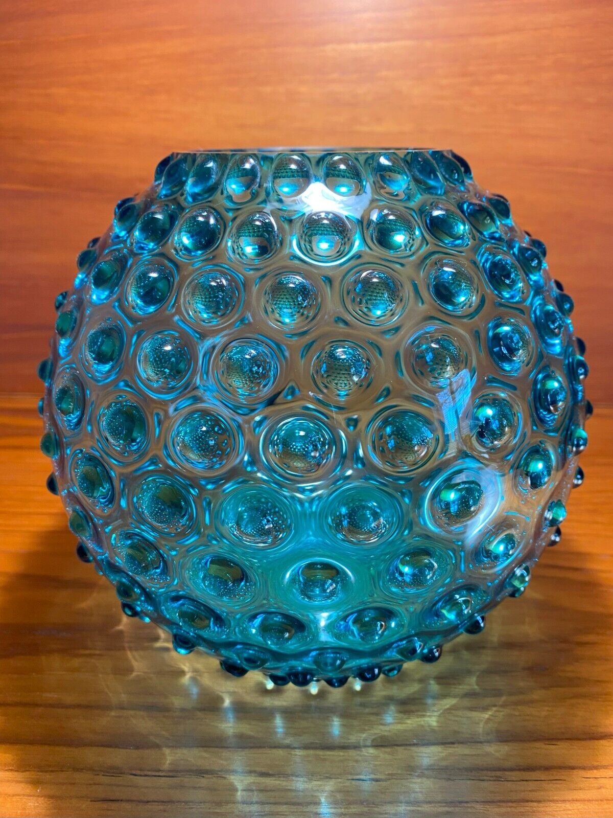 Antique Hobbs Brockunier Co. Sapphire Blue Hobnail Bowl/Globe/Vase