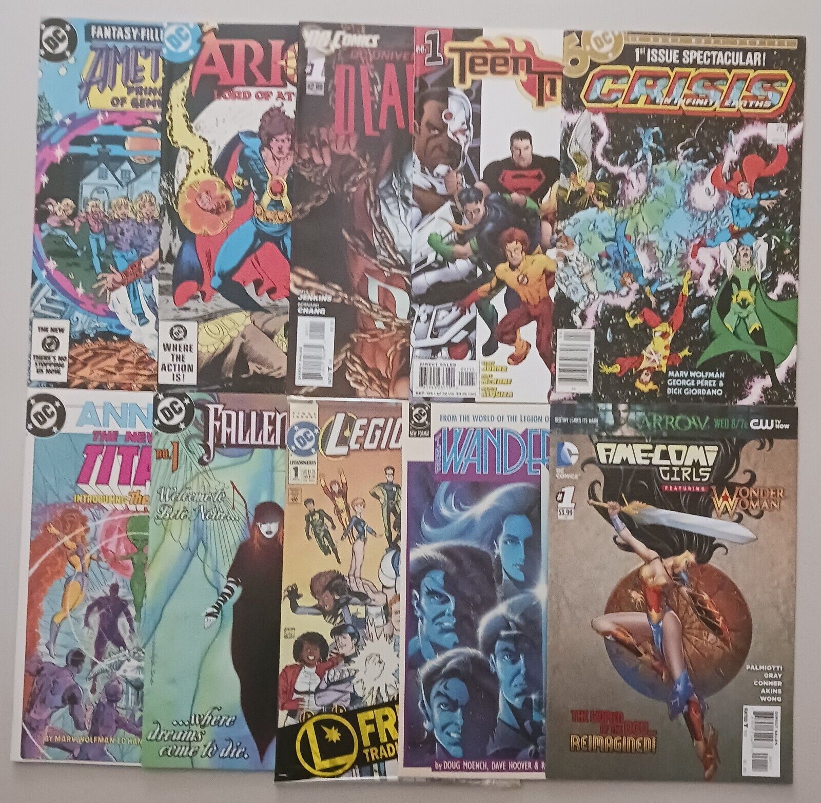 Lot Of 10 DC #1's Crisis, Teen Titans, Deadman PLUS (All VF+/NM)