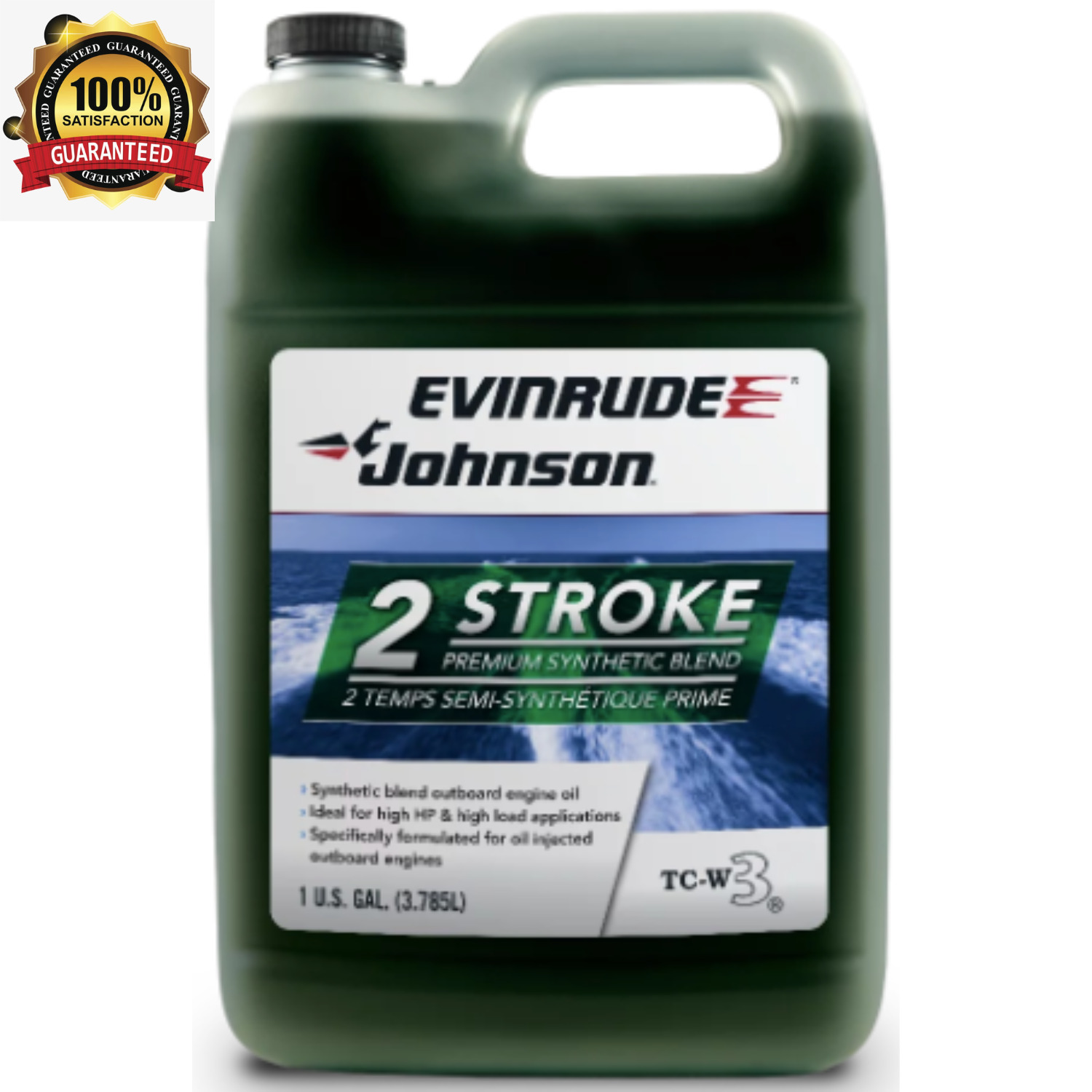 Evinrude Johnson TC-W3, 2 stroke premium synthetic Marine engine Oil, 1 Gallon