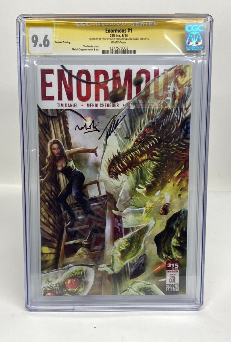 Enormous 1, CGC 9.6, graded 2nd Print Duel Signed Cheggour Daniel Comic Yellow