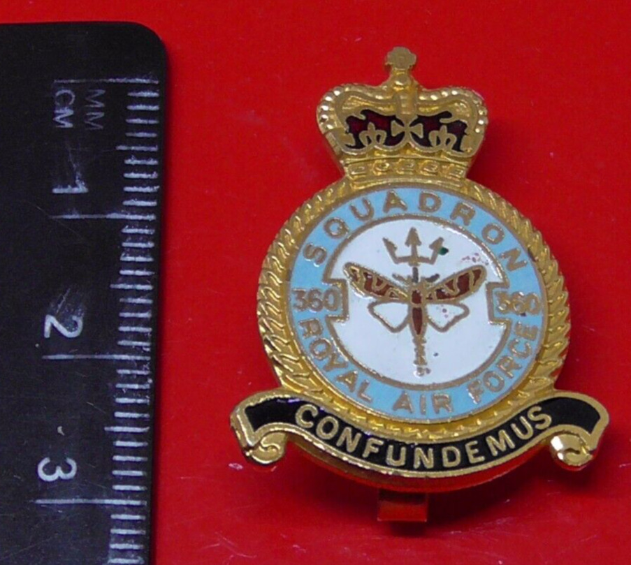RAF Museum Royal Air Force Enamel Pin Badge No 360 Squadron Queens Crown
