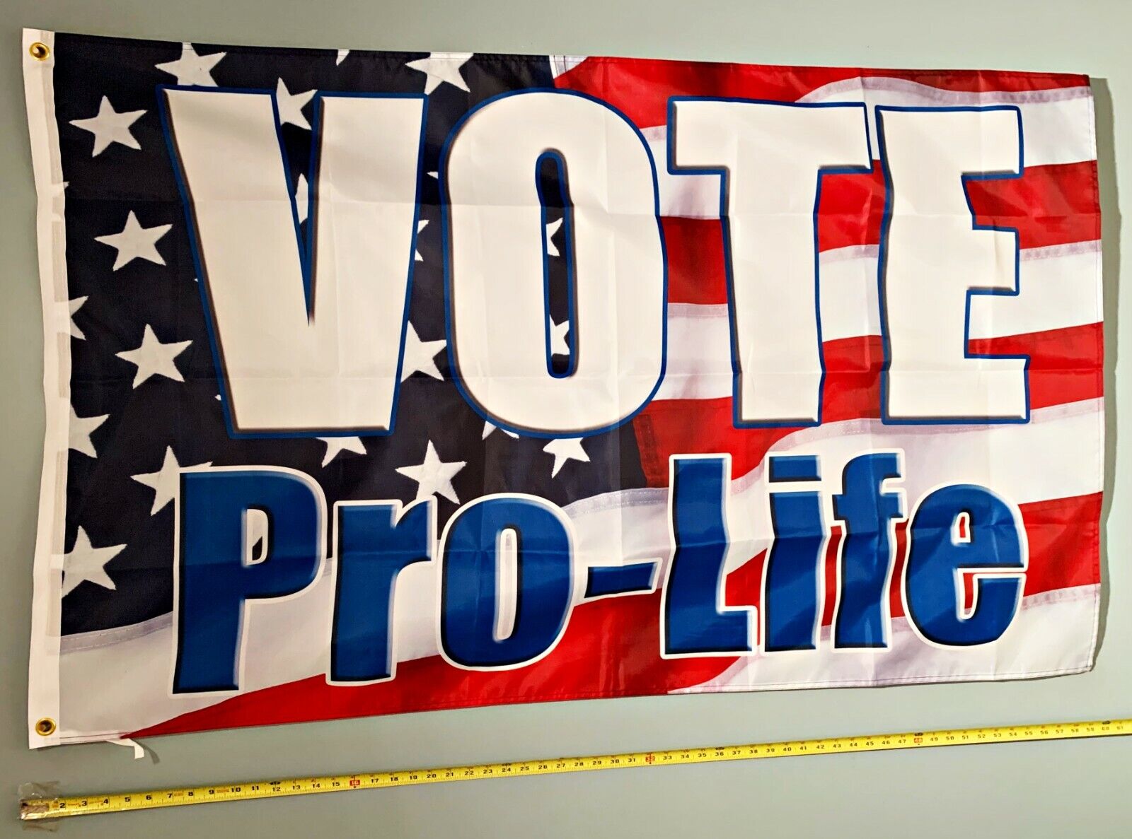 PRO LIFE FLAG *FREE SHIP USA SELLER* Vote Pro Life USA Back Abortion Sign 3x5'