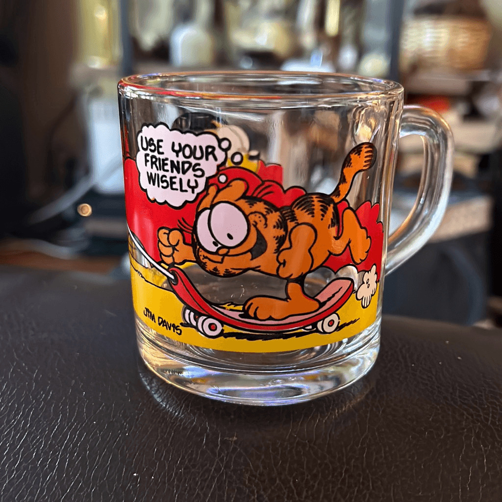 Vintage Garfield Coffee Cup/Mug/Tea/1978/McDonalds/Glass.