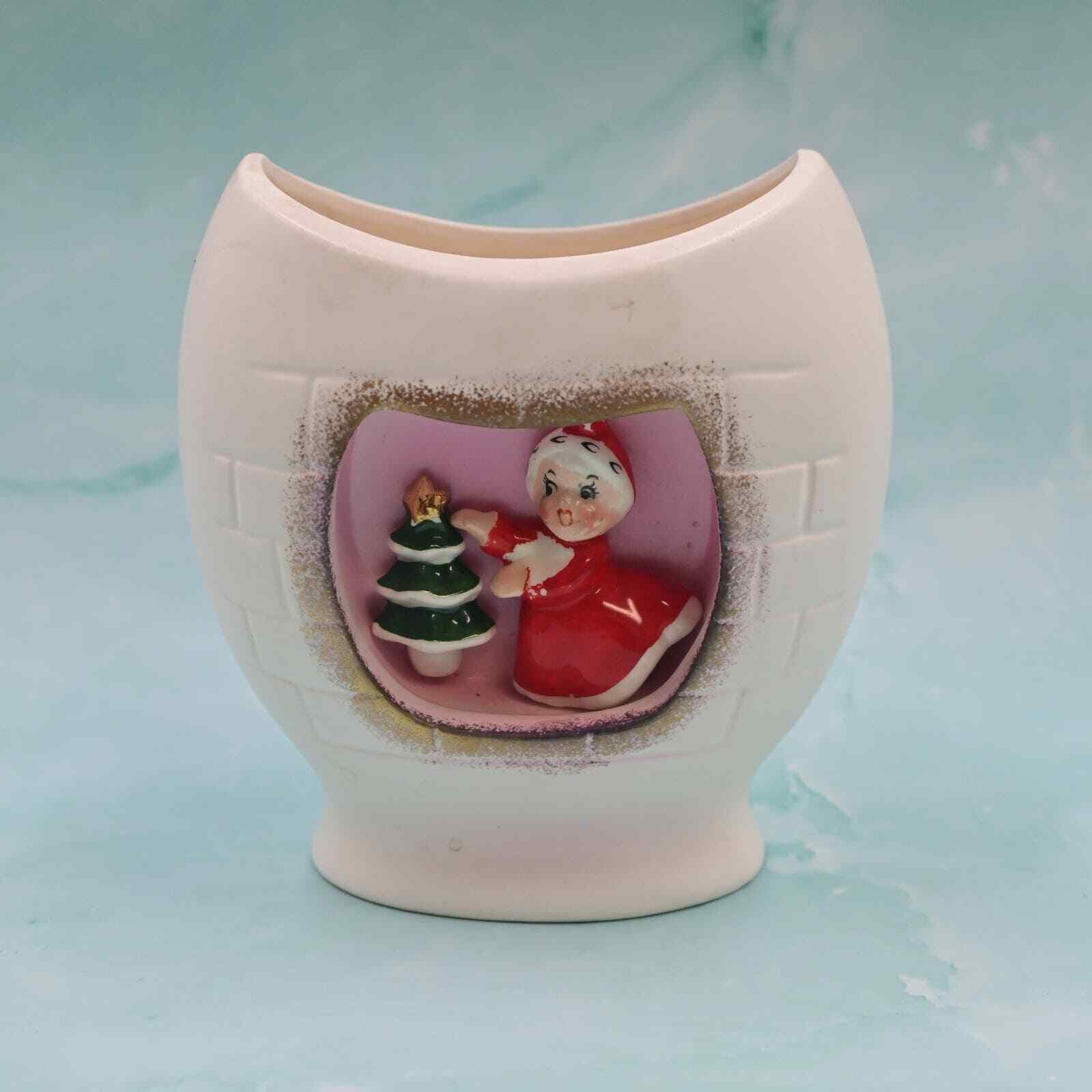 Vintage Holt Howard Christmas Pixie Mrs. Claus 3d Ceramic Planter - Read Below