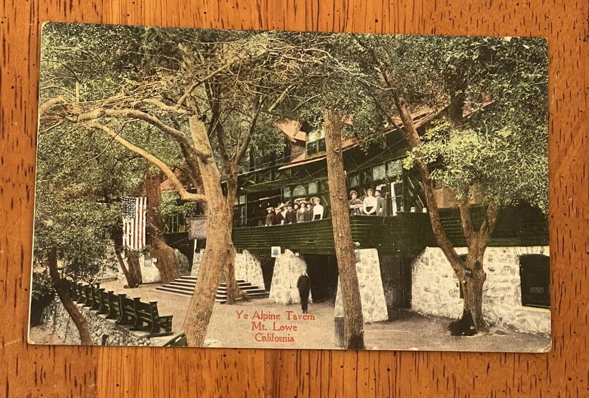 Antique Postcard Ye Alpine Tavern in Mt. Lowe, California Posted 1915