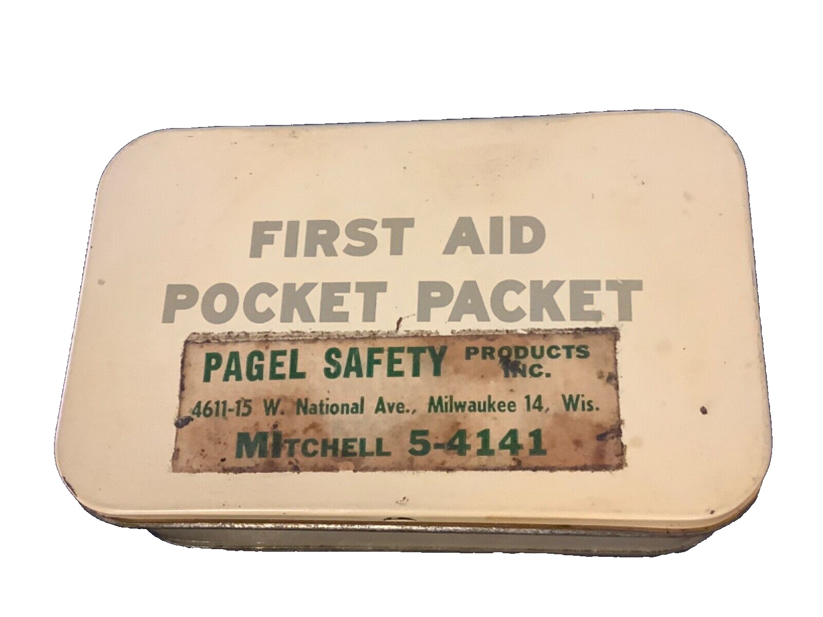 💋 1940s WW II  First Aid Pocket Packet Tin FULL Vintage Davis Emergency Kit