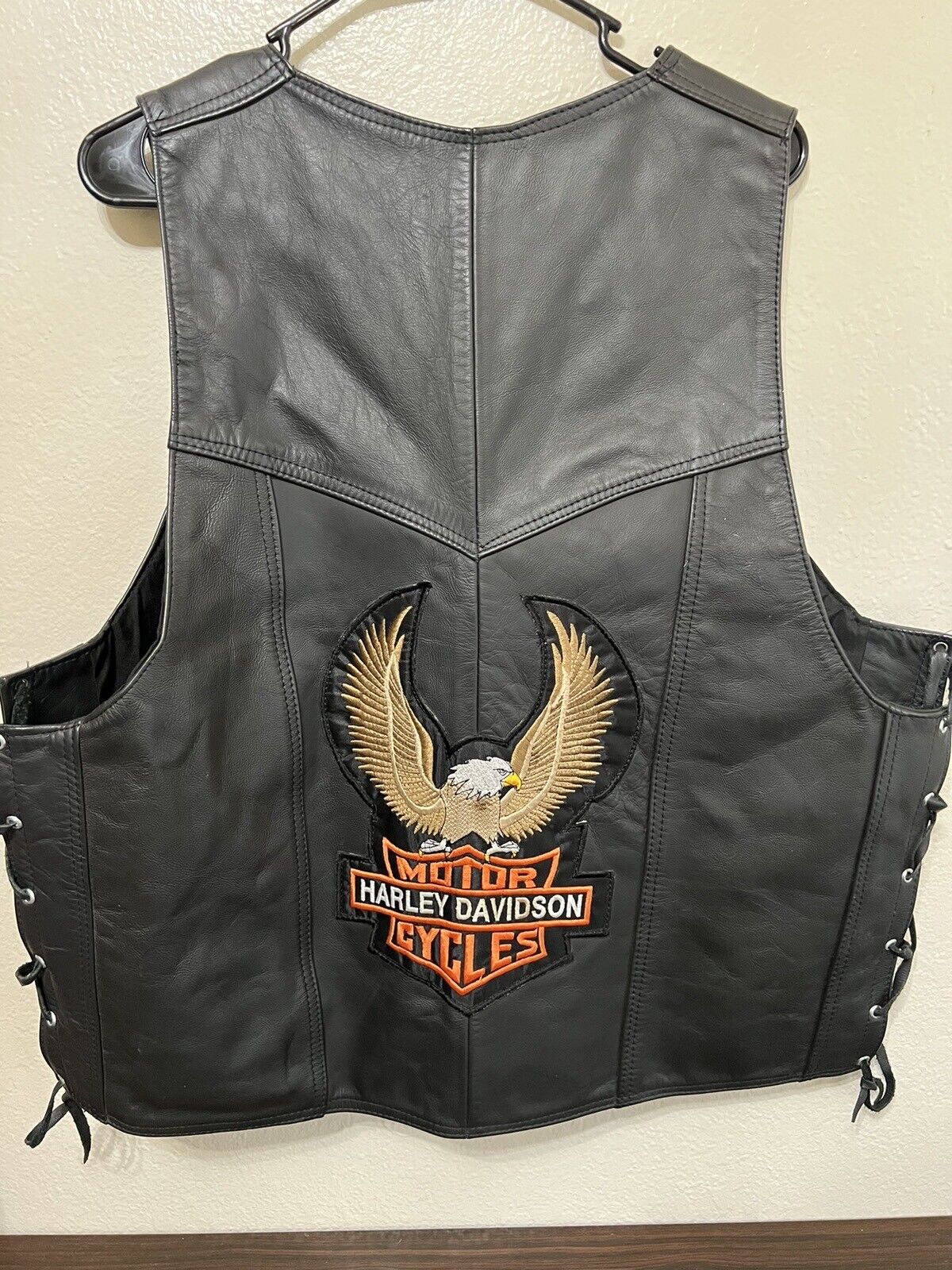 Harley Davidson Leather Vest Made With Genuine Leather