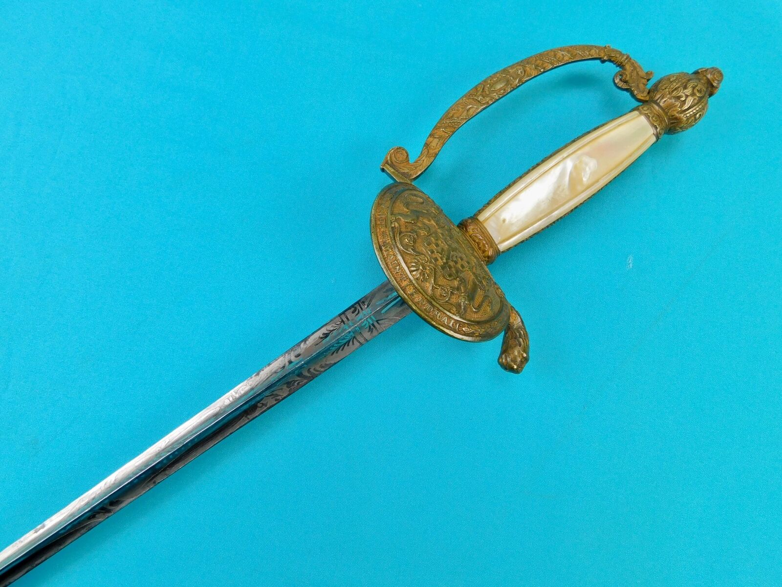 Antique Old French British Dutch WW1 Engraved Court Sword