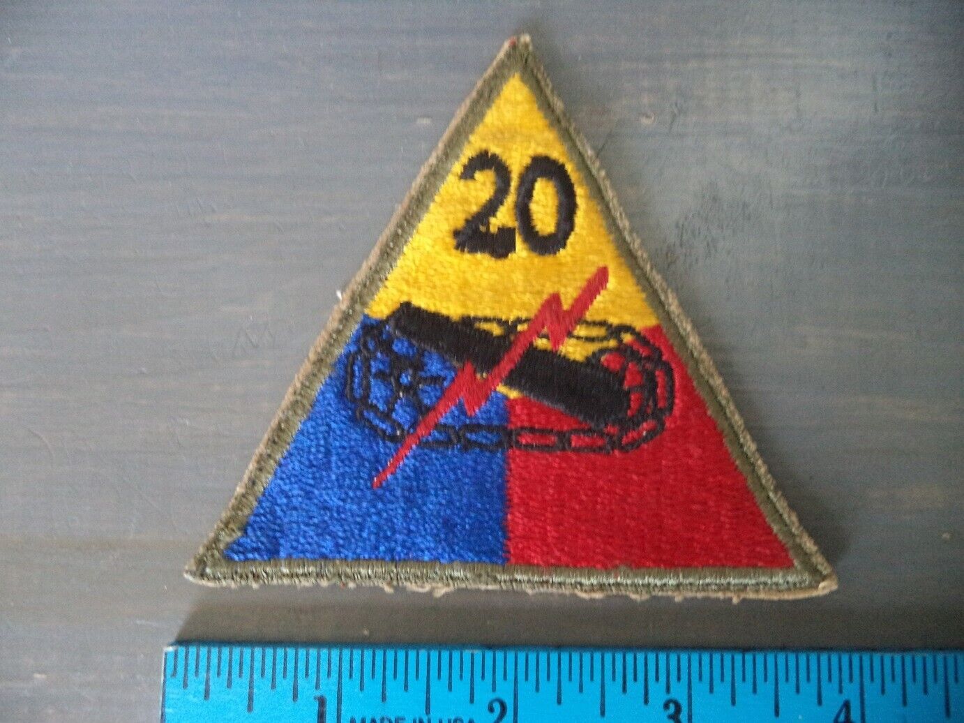 US Army 20th ARMORED Division Patch, unknown history