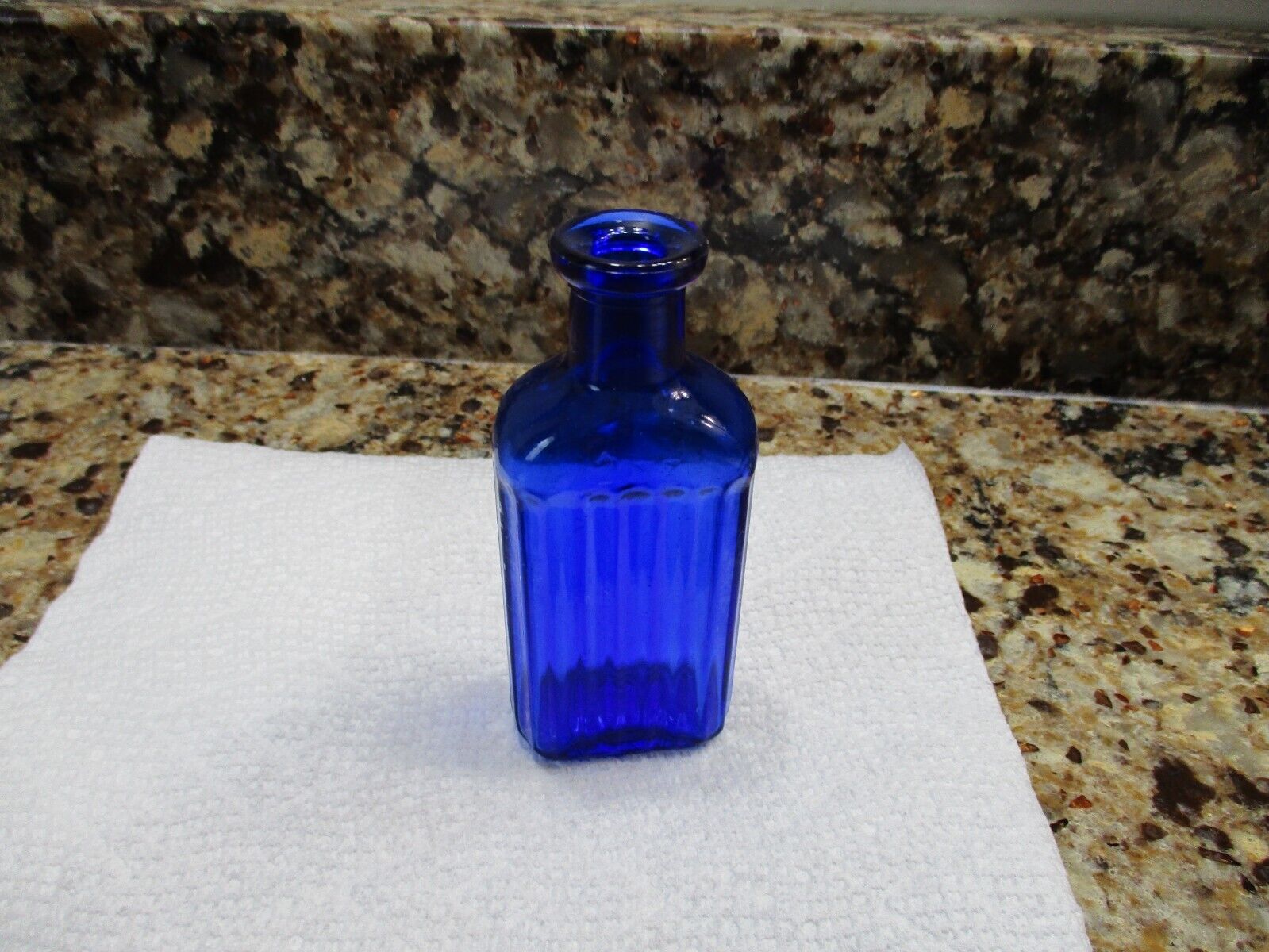 Rare Small Antique Cobalt Blue Rib Top 2 OZ. Medicine Bottle 4\