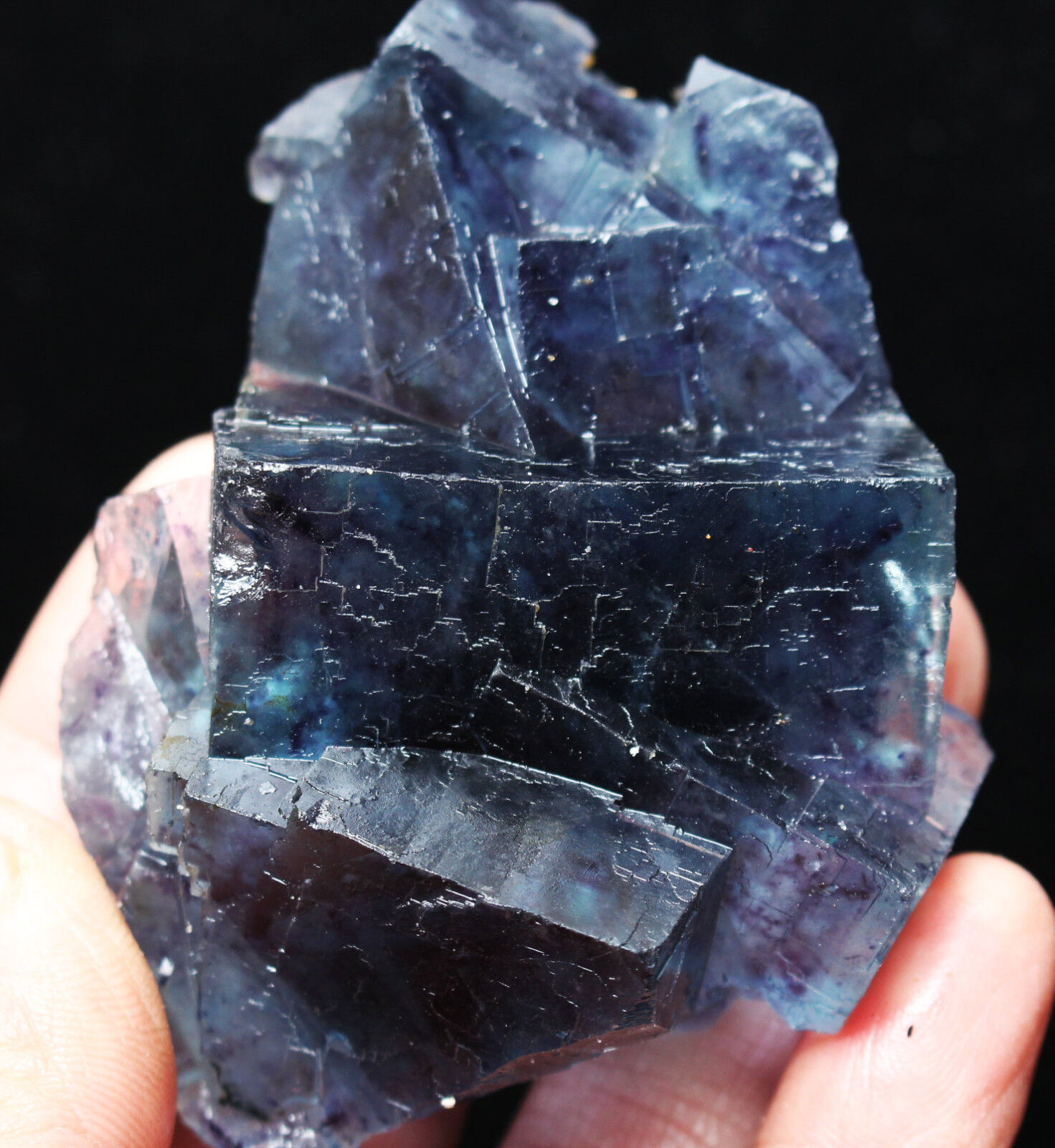  WOW Beauty Rare Blue Cube Window Fluorite Crystal Mineral Specimen/China