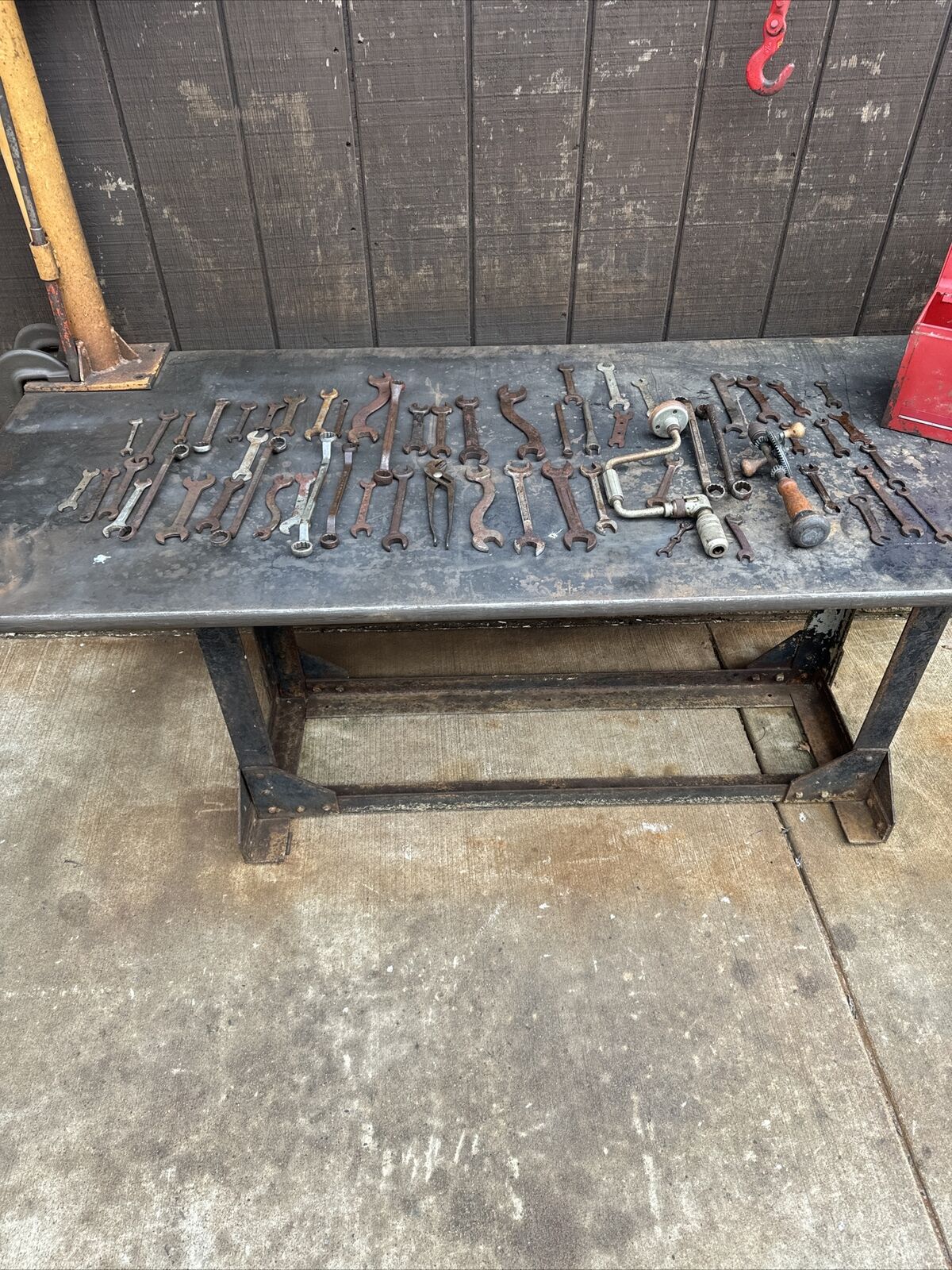 Lot of 55 Vintage Antique  Wrenches Farm Barn Mechanic and Toolbox