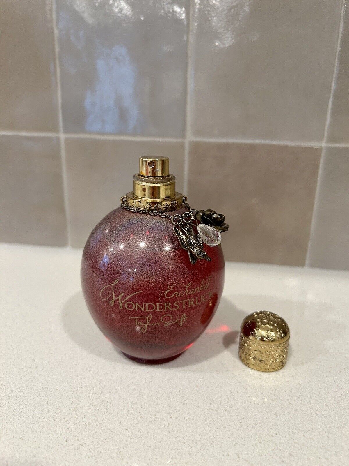 Enchanted Wonderstruck by Taylor Swift Spray Perfume 3.4oz with Charms 90% Full