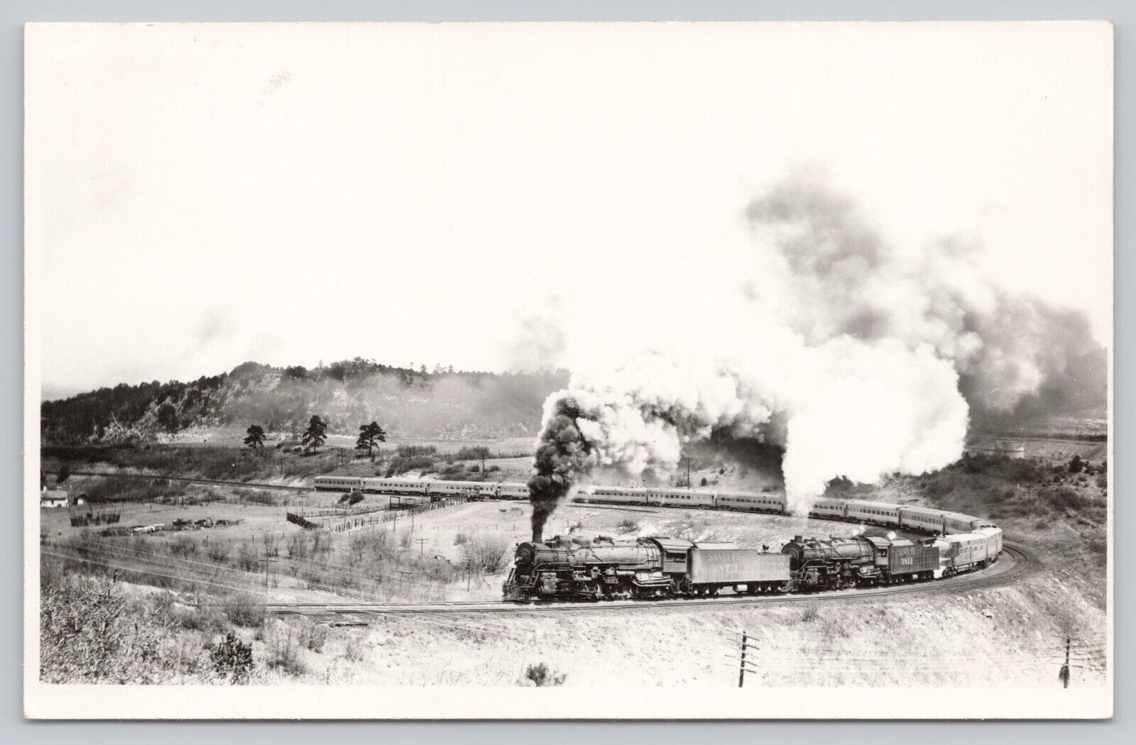 Atchison Topeka & Santa Fe & Union Pacific Railroad VTG RPPC Real Photo Postcard